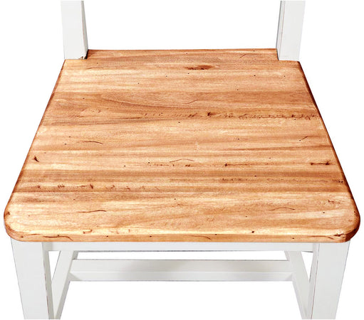 Biscottini Sedia Country con struttura in faggio finitura bianca e seduta in legno massello di tiglio finitura naturale Made in Italy