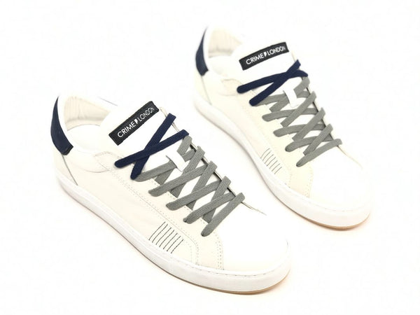 CRIME LONDON Sneaker uomo Low Top Essential 2.0 Bianco/ Blu