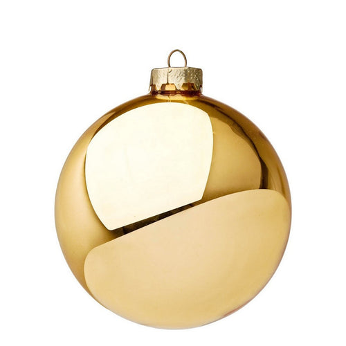 Palline in vetro Oro Lucido tinta unita per albero di Natale moderno
