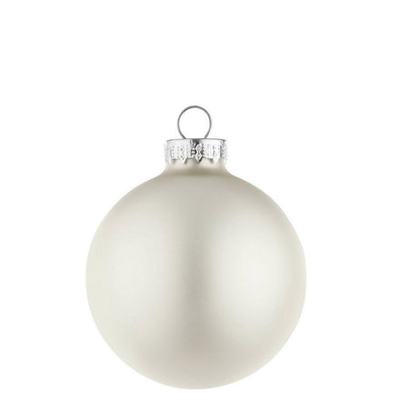 Palline in vetro "Bianco Opaco" tinta unita per albero di Natale moderno
