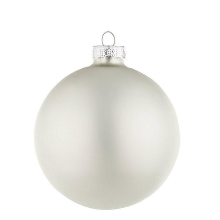 Palline in vetro "Bianco Opaco" tinta unita per albero di Natale moderno