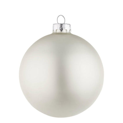 Palline in vetro Bianco Opaco tinta unita per albero di Natale moderno