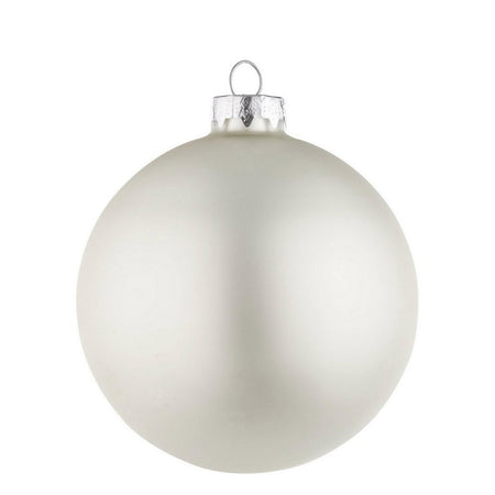 Palline in vetro "Bianco Opaco" tinta unita per albero di Natale moderno