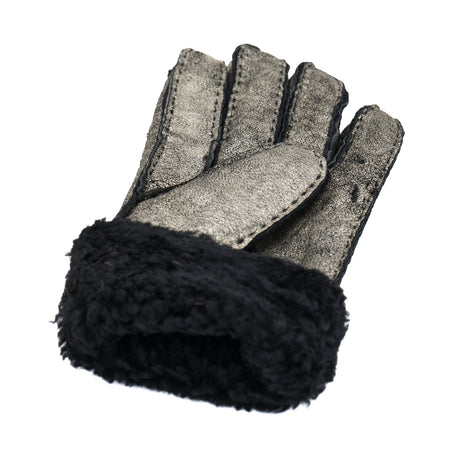 Gloves - Guanti Donna Dorati in vero montone Shearling - Pelo Nero
