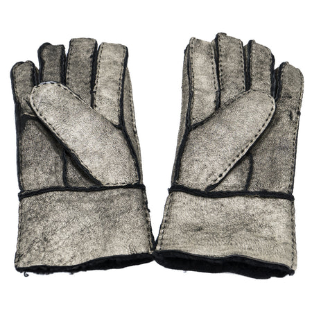 Gloves - Guanti Donna Dorati in vero montone Shearling - Pelo Nero