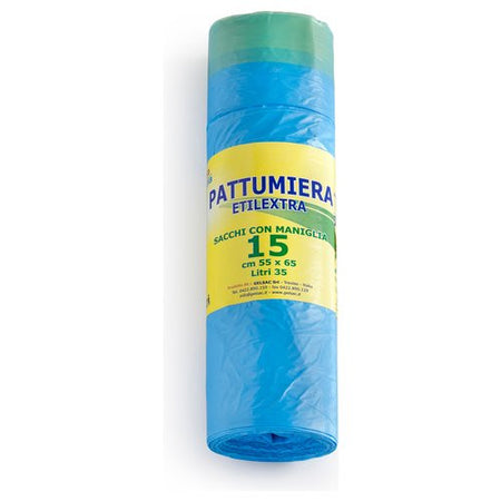 Set sacchi spazzatura Gel Sac CO955138 con maniglie Azzurro