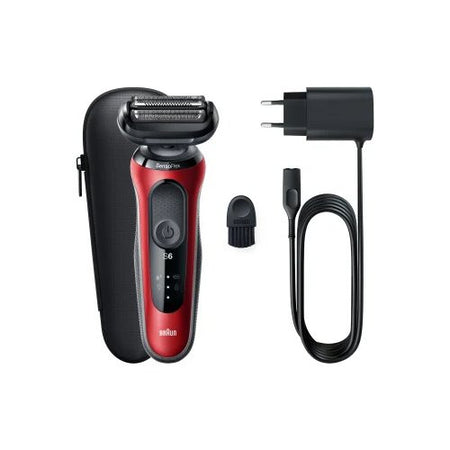 Rasoio barba Braun 61 R1000S SERIES 6 Senso Flex Red e Black
