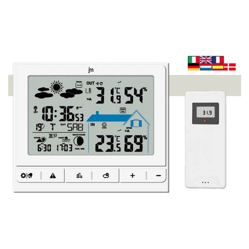 Stazione barometrica Lowell JD9535 JUSTAMINUTE Radiocontrollata Bianco