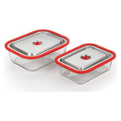 Contenitori sottovuoto Magic Vac ACO1138 FREE Inox e Rosso