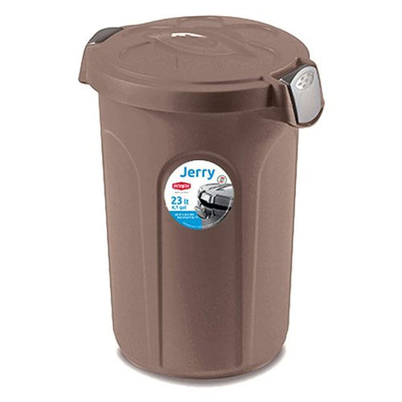 Bidoncino Stefanplast 70325 JERRY coperchio a clip Tortora