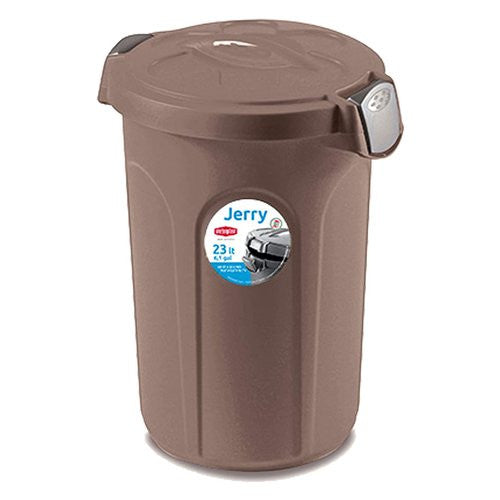 Bidoncino Stefanplast 70325 JERRY coperchio a clip Tortora