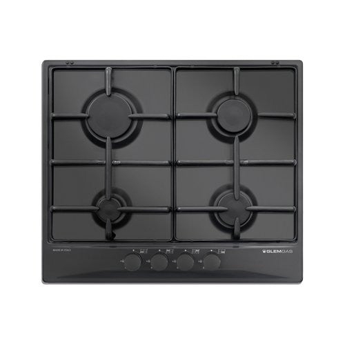 Piano cottura gas Glem Gas GT64NC Matt black