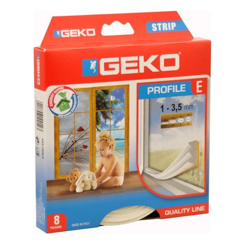 Paraspifferi Geko 1000 5 STRIP guarnizione profilo ad E Bianco