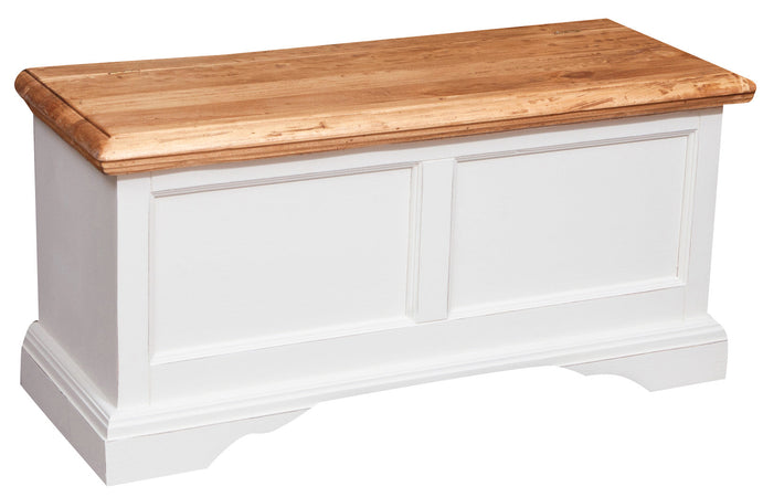 Biscottini Biscottini Cassapanca Country tiglio bianca anticata naturale 100x38x48 arredo