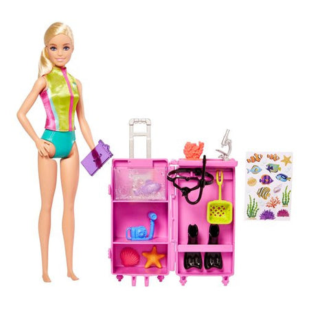 Set bambola Mattel HMH26 BARBIE Biologa Marina con Laboratorio Mobile