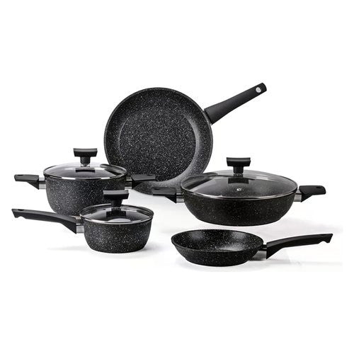 Batteria pentole Alluflon Moneta A01A176508 MAGNOLIA Stone black