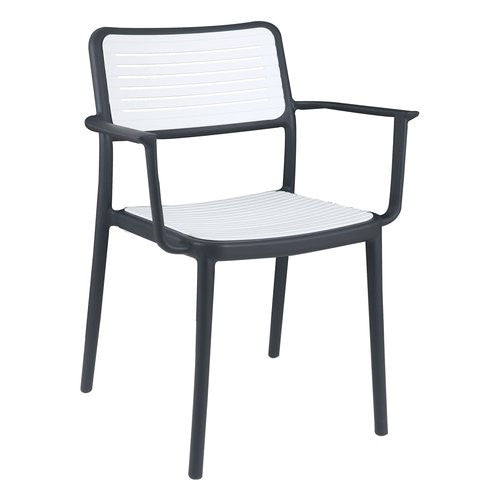 Sedia con braccioli Amicasa PP 922A SIVIGLIA Antracite e Bianco