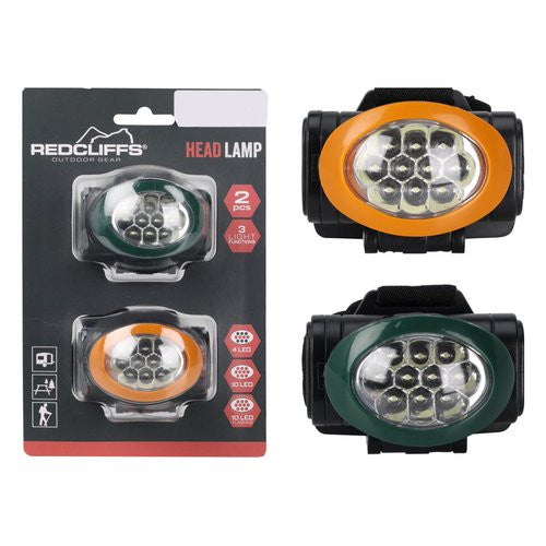Torcia elettrica frontale Redcliffs C22217050 Set 2 pezzi Verde e Gial