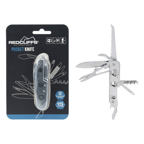 Coltellino multiuso Redcliffs X20200230 15 funzioni Inox