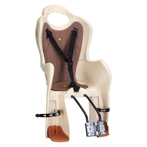 Seggiolino bici HTP Design ELIBAS T Posteriore a telaio Beige e Marron