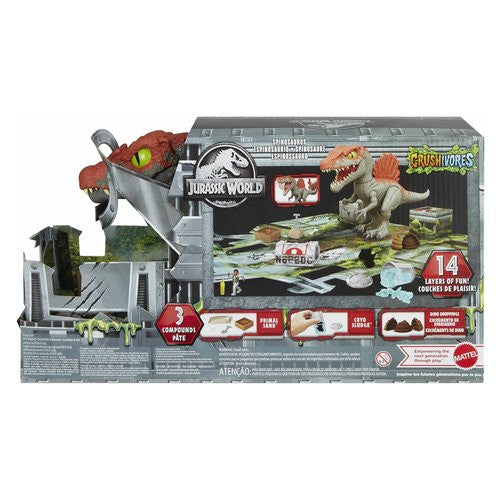 Spinosauro Cage Crasher Mattel HTP71 JURASSIC WORLD Assortito