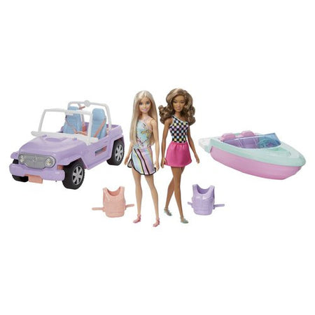 Set bambola Mattel GXD66 BARBIE 2 pz con Jeep e Motoscafo
