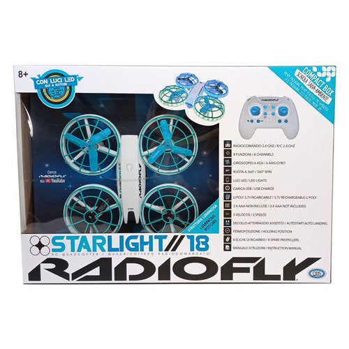 Drone Ods 40026 RADIOFLY Starflight 8 funzioni RC 2,4 GHz Bianco e Ver