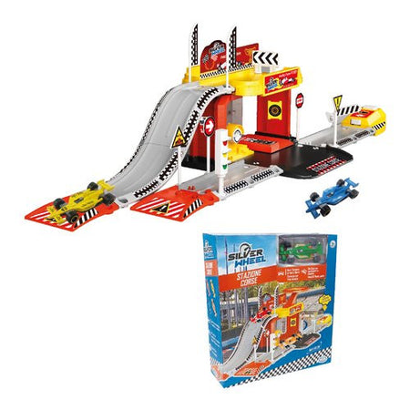 Playset pista Stazione corse Pit Stop con 1 auto Ods 41353 SILVER WHEE