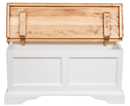 Biscottini Biscottini Cassapanca Country tiglio bianca anticata naturale 100x38x48 arredo