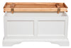 Biscottini Cassapanca Country in legno massello di tiglio struttura bianca anticata piano finitura naturale L100xPR38xH48 cm. Made in Italy