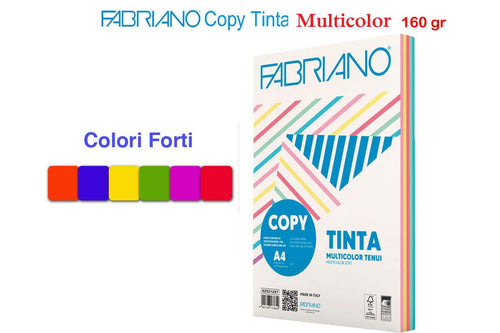 Risma carta copy tinta 160gr A4 multicolor 100 fogli