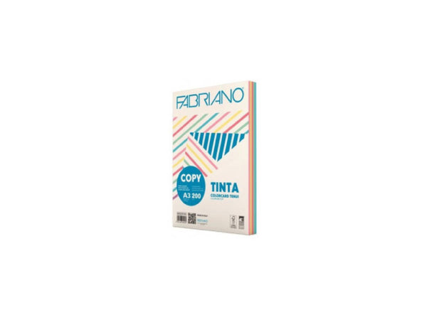 Risma Cartoncino copytinta multicolor 200gr A4 colori tenui 100 fogli