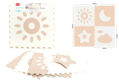 Tappeto Puzzle Sole Luna Stelle 120x120