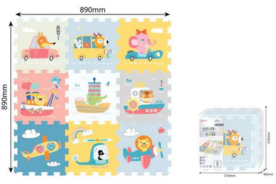 Tappeto Puzzle Educational Veicoli 92x92