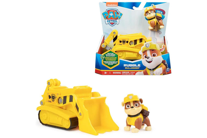 Paw Patrol Rubble personaggio con veicolo