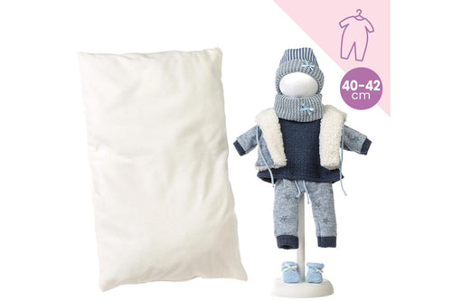 Abito Tutina Azzurra con Cappello e Cuscino 40cm