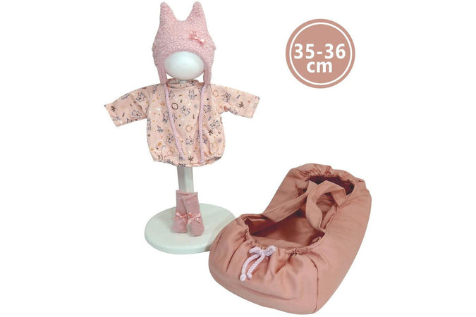 Abito Tutina Rosa e Porta Enfant 35cm