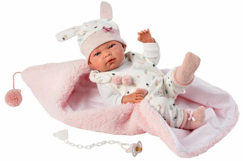 Abito tutina Bianca e Coperta Rosa 40cm