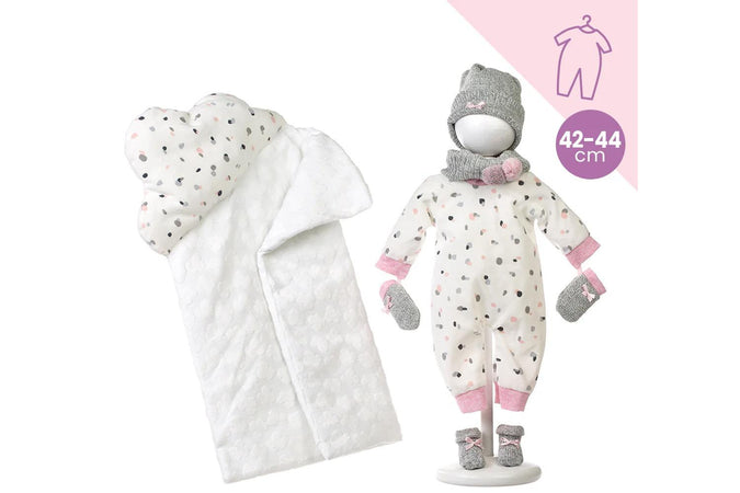 Abito Tutina Grigio a Stelle e Coperta 43cm