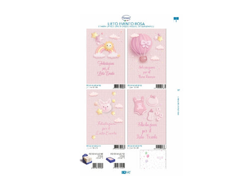 Biglietti Lieto Evento Rosa cf.12