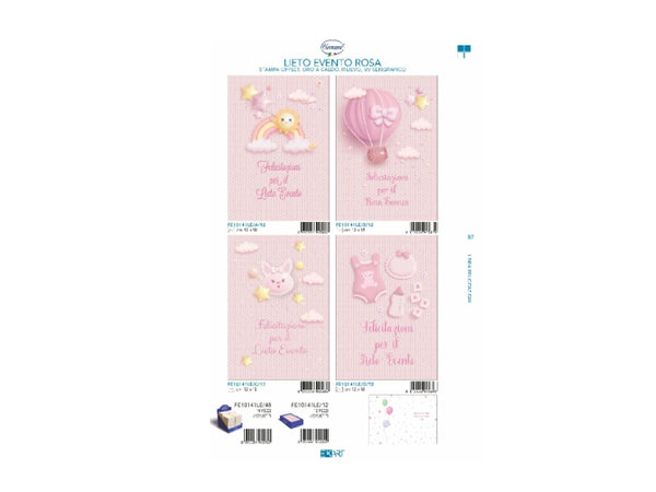 Biglietti Lieto Evento Rosa cf.12