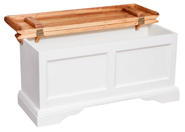 Biscottini Biscottini Cassapanca Country tiglio bianca anticata naturale 100x38x48 arredo