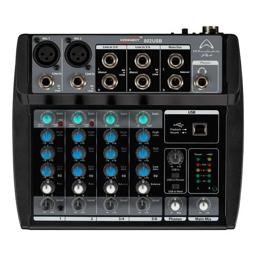 Mixer disc jockey Wharfedale 4401165 CONNECT 802 Usb Black