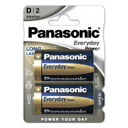 Batteria Torcia D Panasonic LR20EPS 2BP EVERYDAY POWER