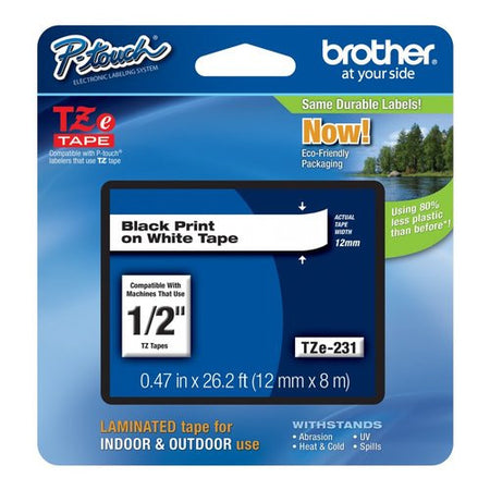 Nastro etichettatrice Brother TZES231 P TOUCH 12mm per 4m White