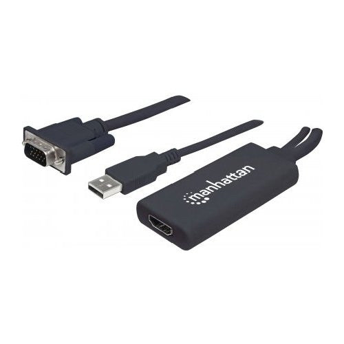 Convertitore video Manhattan 152426 da Vga e Usb ad Hdmi Black