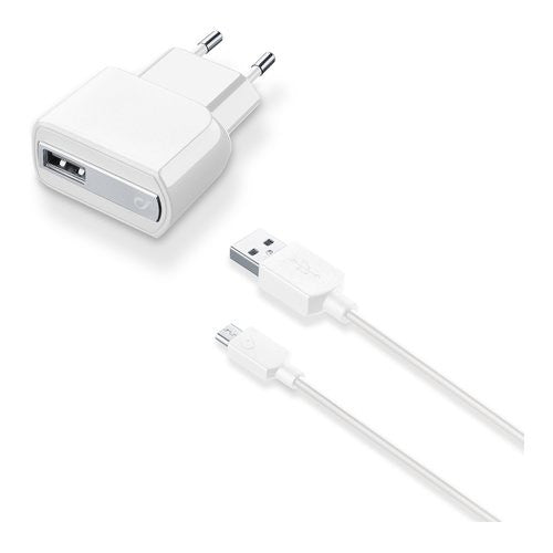 Caricabatterie Cellular Line ACHUSBMUSB2AW CHARGER KIT 12W White