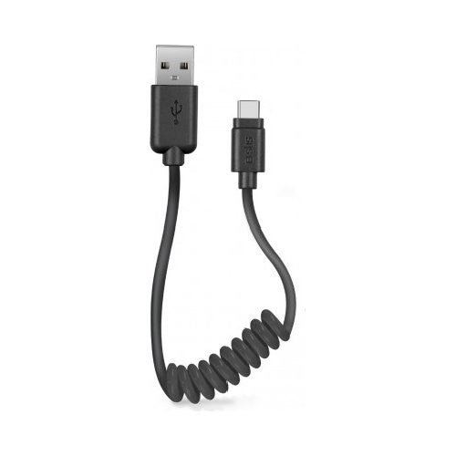Cavo USB C Sbs TECABLETYPCSK Spiralato Black