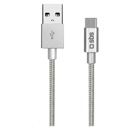 Cavo USB C Sbs TECABLETC15BS CHARGING DATA CABLE Braided Silver