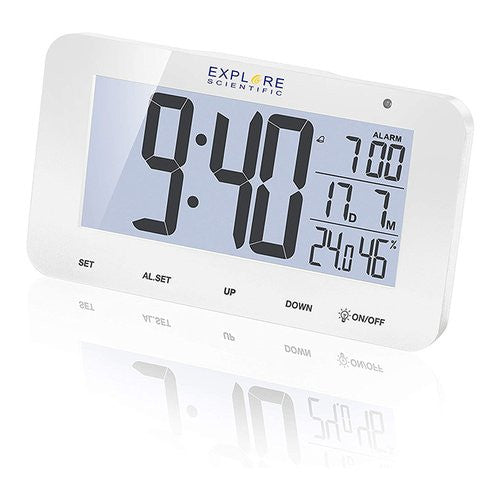 Sveglia Explore Scientific RDC1004 Multifunzione radiocontrollata Whit